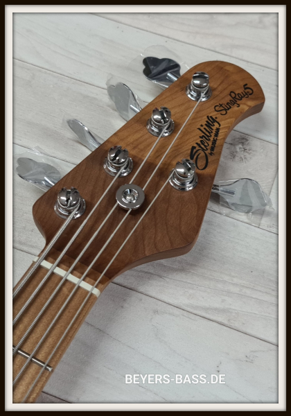 Sterling by Music Man StingRay Ray35 HH Roasted Maple, Daphne Blue